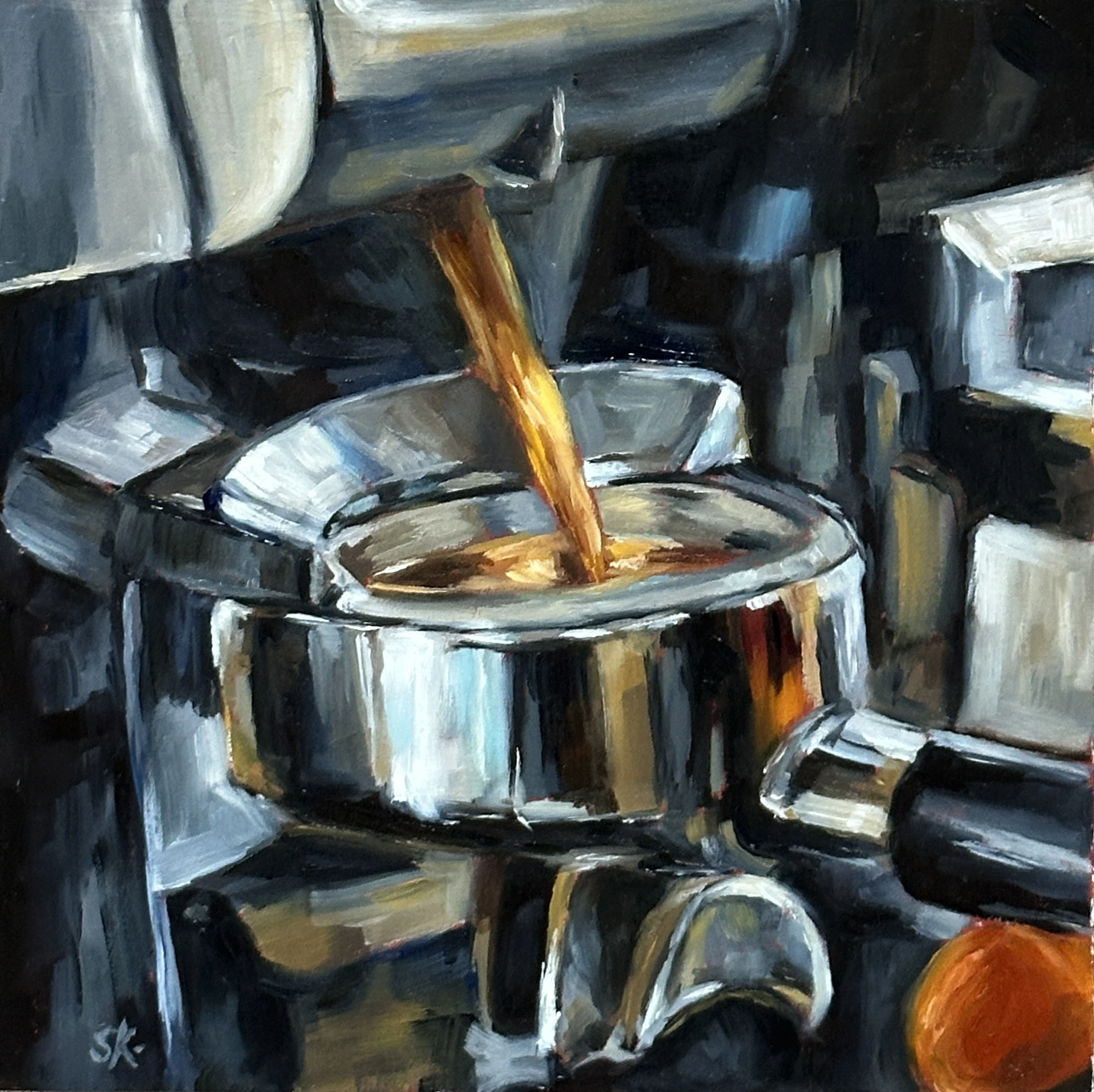 Espresso, verkauftes Ölbild von Sabine Kunze